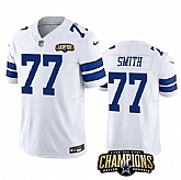 Men & Women & Youth Dallas Cowboys #77 Tyron Smith White 2023 F.U.S.E. NFC East Champions Patch Stitched Jersey,baseball caps,new era cap wholesale,wholesale hats